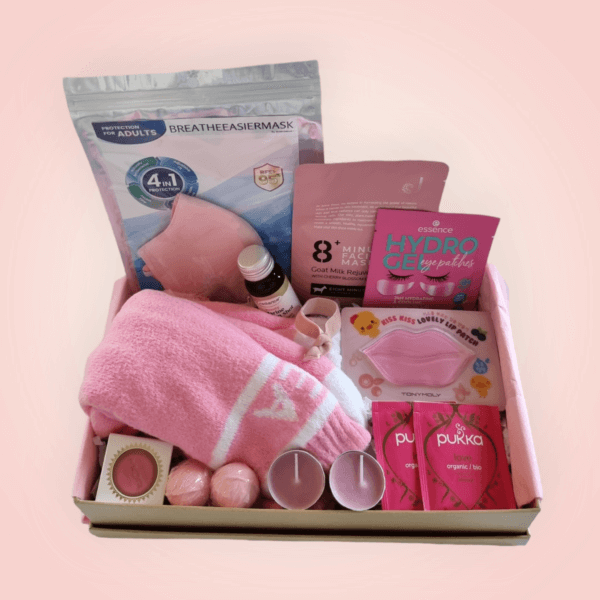 pamper hamper gift box spa set in pink